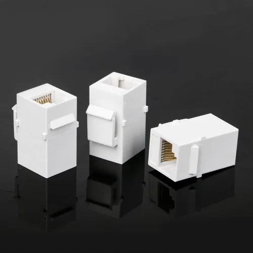 Vista 2 de RDEXP Cat6 RJ45 Ethernet en línea acoplador Keystone hembra a hembra adaptador de enchufe conjunto de 100