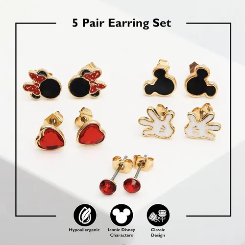 Vista 3 de Disney Mickey and Minnie Mouse Fashion Stud Earring Set - 345 Pairs Per Set