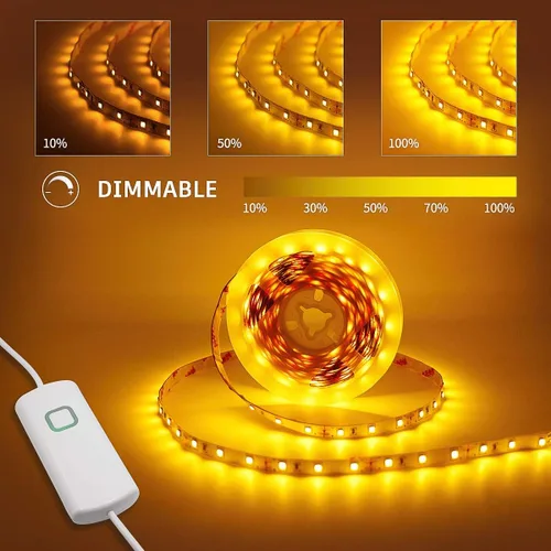 Vista 3 de Paquete completo de los kits completos de la luz de tira llevada amarilla de Dimmable con los equipos completos de los conectores