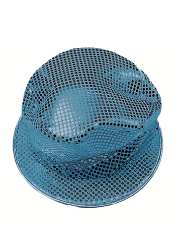 Vista 3 de Accesorio Sombrero de Copa Rojo con Lentejuelas para Adultos de 11 Pulgadas Multicolor
