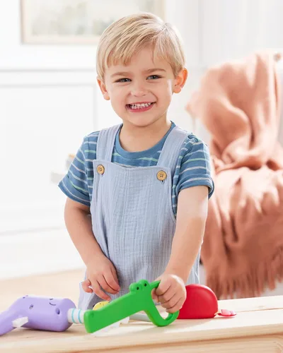 Vista 2 de Skip Hop Juego de herramientas de juguete de 4 piezas para niños pequeños a partir de 2 años, juego de herramientas de zoológico