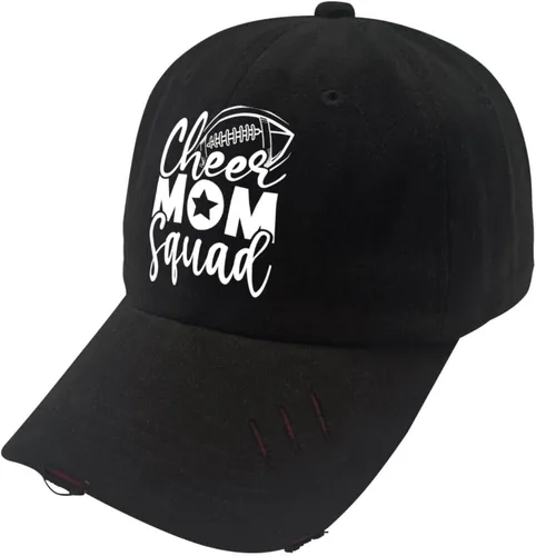 Vista 3 de Gorro de golf con texto en inglés "Cheer Mom", color negro, para hombres, regalos para novios, gorras de béisbol