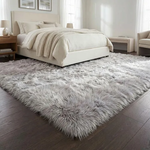Vista 24 de Super Area Rugs - Alfombra de piel de oveja suave y esponjosa