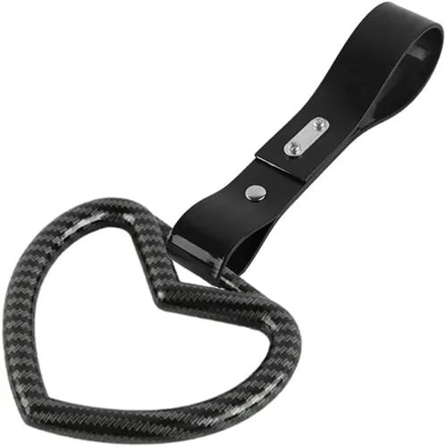 Vista 16 de Q1-TECH, JDM Tsurikawa - Anillo japonés para metro, tren, autobús, mango de coche, lindo mango en forma de corazón, correa de mano, anillos