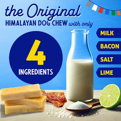 Vista 3 de Himalayan Dog Chew Bacon Yak Cheese - Masticables para perros, el mejor para ti, 100% natural de larga duración, golosinas saludables para perros