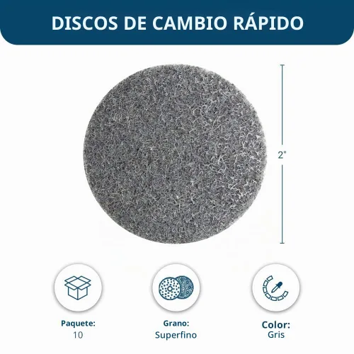 Vista 4 de Benchmark Abrasives Discos de lijado de 2 pulgadas, ruedas de preparación de superficies de carburo de silicio de cambio rápido, rueda de pulido