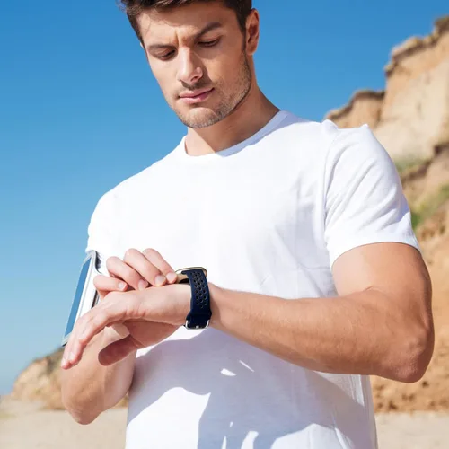 Vista 8 de Getino Compatible con Fitbit Sense 2/Sense Bands/Versa 4/Versa 3 bandas para mujeres y hombres, accesorios únicos de silicona impermeable, correa