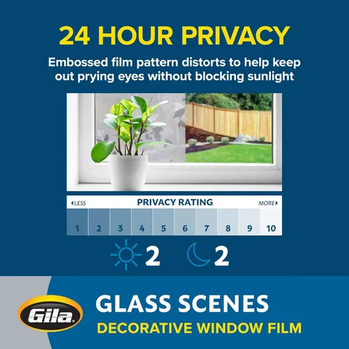 Vista 6 de Gila® Glass Scenes - Película decorativa de otoño para ventana, de adherencia estática, 3 pies x 6.5 pies (36 pulgadas x 78 pulgadas)