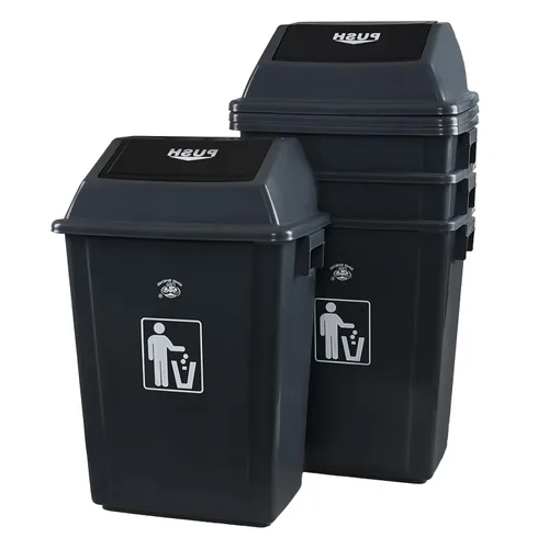 Vista 8 de Cubo de basura con tapa abatible de 5 galones, cubo de basura