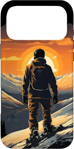 Vista 22 de Snowboarding Snowboard Snowboarder Mountain Sunset Case for iPhone 17
