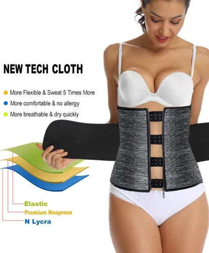 Vista 5 de HOPLYNN Corsé de Neopreno para Entrenamiento de Cintura con Sudoración, Moldeador Recortador, Cinturón para Mujeres