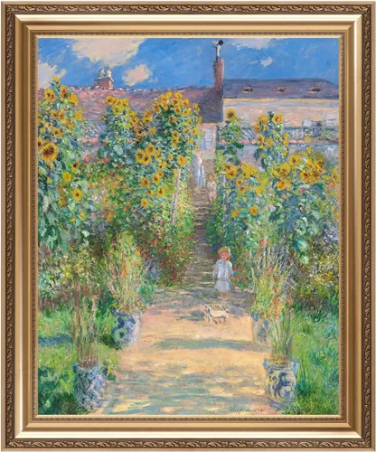 Vista 127 de IPIC - Reproducción artística de los lirios de agua de Claude Monet 1906, impresiones giclée coinciden con el marco dorado clásico, arte de pared