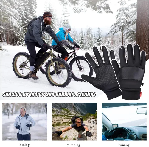 Vista 5 de Guantes de invierno SkyGenius, guantes de ciclismo, motociclismo, resistentes al viento, guantes delgados para actividades al aire libre