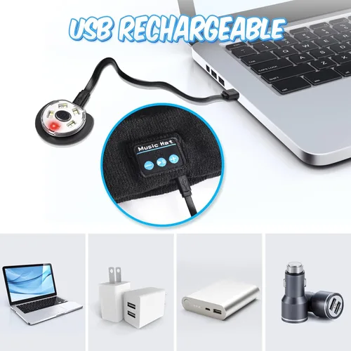 Vista 5 de KEZKALS Regalos para el día de San Valentín para él y ella, gorro LED Bluetooth, regalos de San Valentín para hombres, mujeres, él, marido, regalos