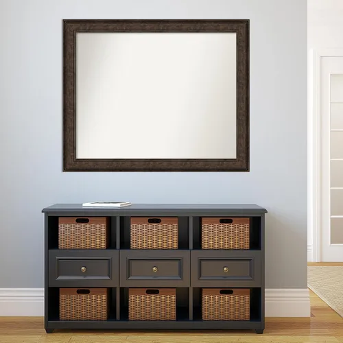 Vista 1006 de Amanti Art Espejo de pared personalizado no biselado (25 x 25 pulgadas), marco de bronce acentuado, varios tamaños personalizados, espejo de baño