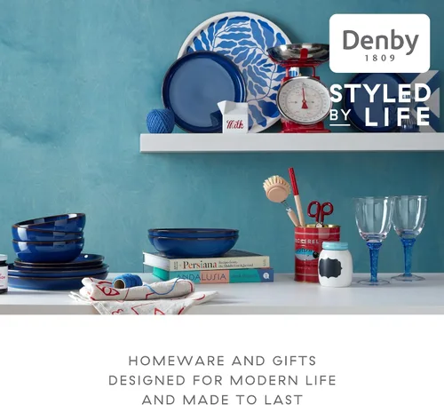 Vista 4 de Denby Imperial - Juego de 4 platos para ensalada, talla única, color azul cobalto