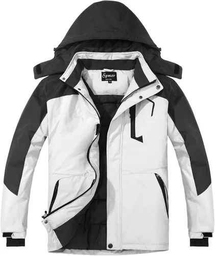 Vista 12 de Chaqueta de esquí impermeable con capucha para mujer, abrigo de snowboard cálido para invierno Negro