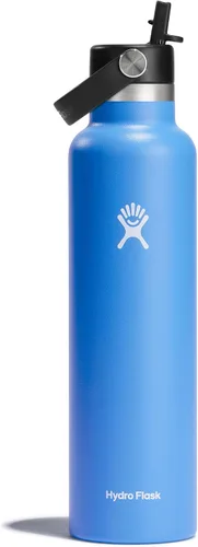 Vista 16 de Hydro Flask Botella de agua – Acero inoxidable aislado – Tapa flexible con pajita de boca estándar, antiderrames, a prueba de fugas y recargable