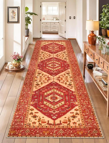 Vista 333 de SERISSA - Tapetes florales vintage, antideslizante, lavable, pequeño, ultrasuave, bohemio, de pelo bajo, para entrada, interiores, habitación