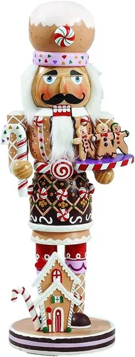 Vista 2 de Kurt Adler, cascanueces navideño de jengibre de madera, 16 pulgadas