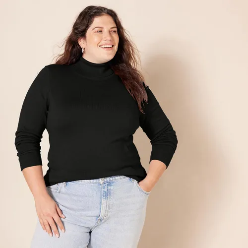 Vista 6 de Tienda Essentials Womens Classic-Fit Lightweight Long-Sleeve Turtleneck Sweater (Available in Plus Size)