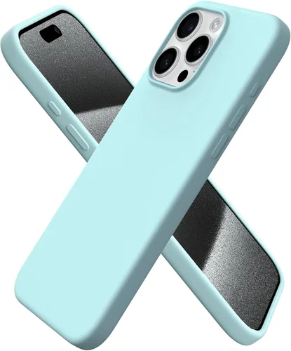 Vista 26 de ORNARTO Funda compatible con iPhone 15 Pro Max de 6.7 pulgadas, de silicona líquida delgada, de 3 capas, de gel suave, protectora, a prueba