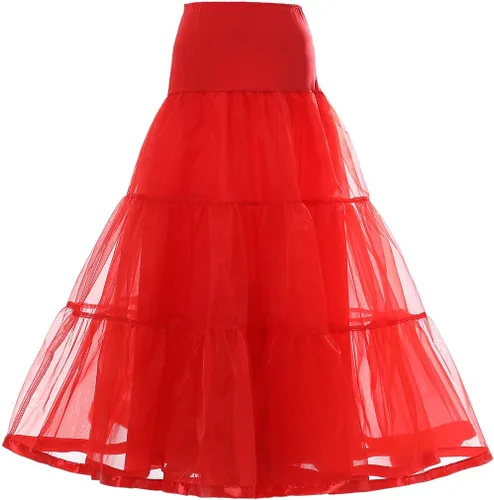 Vista 5 de Enaguas largas hasta el tobillo para mujer, tallas grandes, para boda, falda de crinolina para baile de graduación, vestido de novia de noche