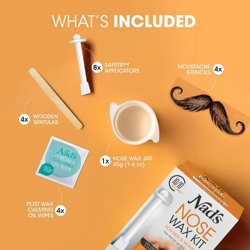 Vista 3 de Kit de cera nasal Nad's para hombres y mujeres - Kit de depilación para la depilación rápida y fácil del vello nasal, 1 unidad