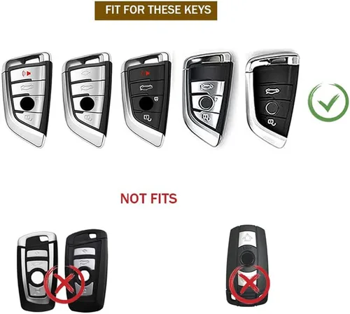 Vista 2 de Funda de metal estilo Supercar para llave remota sin llave compatible con BMW 2 5 6 7 Series X1 X2 X3 X5 X6 Gris