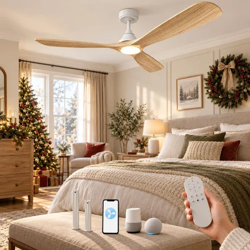 Vista 12 de Ventilador de techo inteligente de 60 pulgadas con luces LED y Negro
