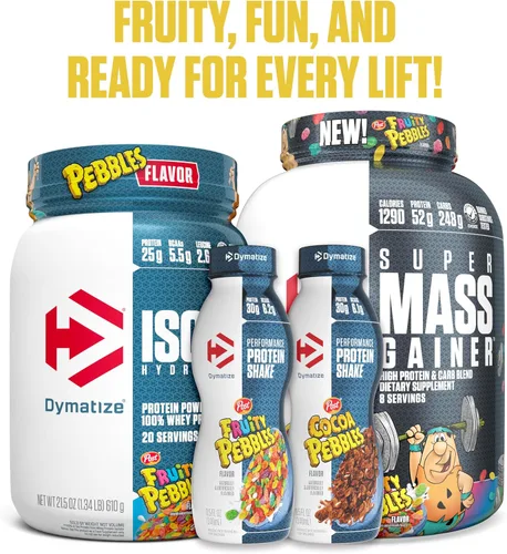 Vista 6 de Dymatize Super Mass Gainer Proteína en Polvo, 1290 Calorías y 52g de Proteína, Se Mezcla Fácilmente, Sabor Delicioso, Guijarros Afrutados, 6 Libras