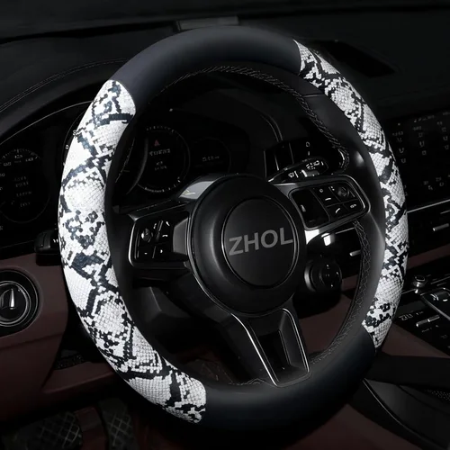 Vista 13 de Fundas para volante de automóvil con estampado de vaca, piel de microfibra transpirable para mujeres y hombres, protector universal de volante