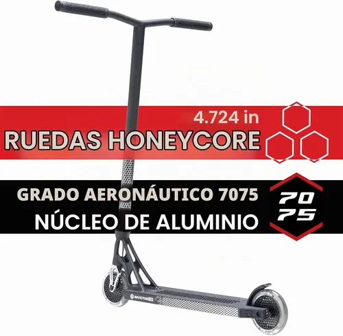 Vista 4 de Root Industries Invictus Complete Pro Scooter - Ruedas Honeycore de 4.724 in, barras de cromolita, compresión HIC y cubierta de corte