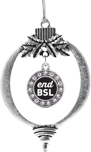 Vista 137 de Inspired Silver - Adorno con dije de cara de carlino - Adornos navideños de círculo de plata con joyas de circonita cúbica