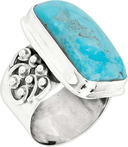 Vista 2 de Silpada Anillo de plata de ley con estampado de turquesa Mojave comprimida 'Big Spring', Plata de ley, plata, Turquesa