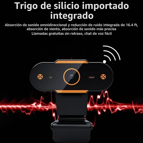 Vista 2 de Cámara de transmisión 1080p HD Webcam USB Pc Cámara web para PC Gaming Computadora Cámaras Web para computadora de escritorio Accesorios