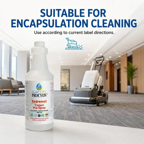 Vista 5 de Soap Free Procyon 12 cada uno- 1 estuche- 32 oz. Botellas extremas! Limpiador concentrado de alfombras pre-Sray. Úselo para limpieza