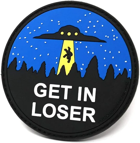 Vista 2 de Alien UFO Enthusiast PVC Hook and Loop Patch - Paquete de 2 parches tácticos