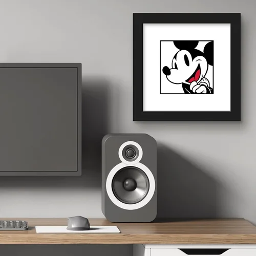 Vista 6 de Trends International Gallery Pops Disney Mickey Mouse - Póster artístico de pared sonriente, 12 x 12 pulgadas, versión enmarcada en negro