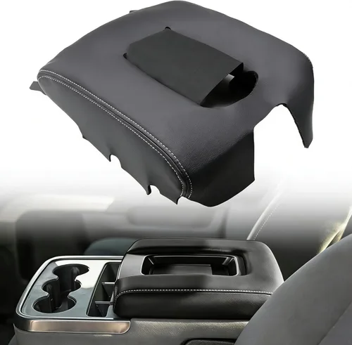 Vista 10 de NLQR Cubierta de Consola Central de Repuesto compatible con Chevy Silverado GMC Sierra 1500 2500 3500 2014-2018, Almohadilla de Caja