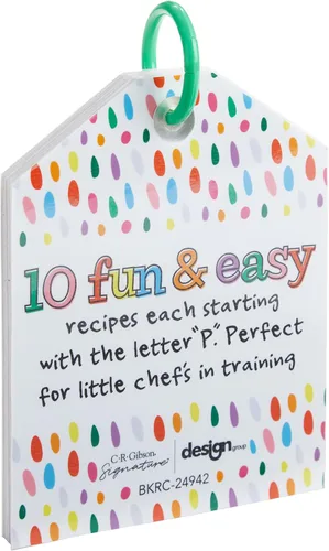 Vista 4 de C.R. Gibson Kids Games - Juego de actividades de cocina Little Chef para niños pequeños y preescolares, 10 unidades, anillo de tarjetas de recetas