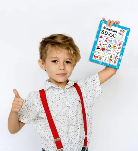 Vista 5 de Joy Bang Juego de Bingo de Navidad para Niños y Adultos - Juego de Bingo de Muñeco de Nieve Juegos de Actividades de Manualidades Navideñas