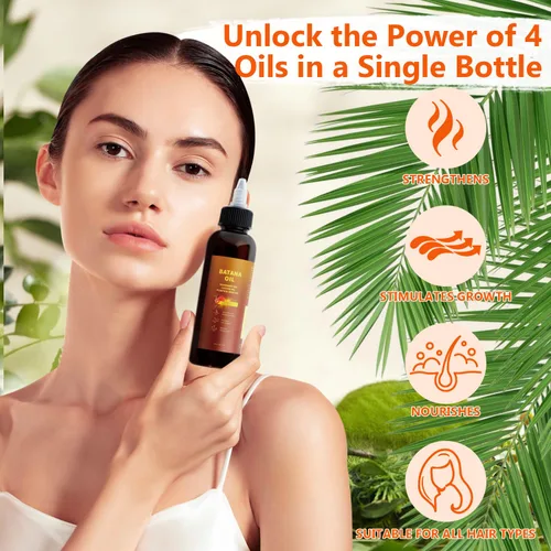 Vista 6 de Fórmula natural de Batana para el cabello, aceite de batana líquido 4 en 1, aceite de batana para cabello, aceite de romero para cabello
