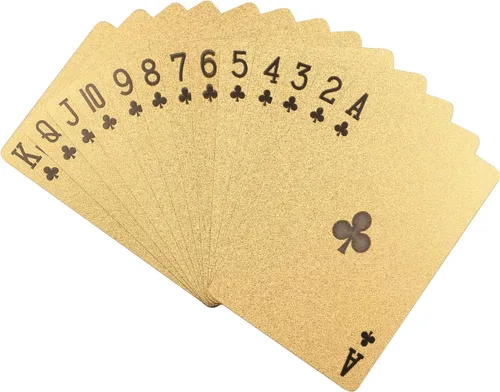 Vista 4 de ONE250 Premium 54pcs/Pack 24K Gold Foil Plated Poker Impermeable Lavable Plegable PVC Plástico Naipes
