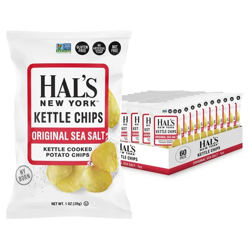 Vista 5 de Patatas fritas cocidas, sabor a sal marina y vinagre, 1 oz (paquete de 60)