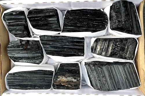 Vista 2 de JIC Gem Piedras grandes de cristales de turmalina negra de 2 libras, piezas grandes, rocas de turmalina negra, cristales curativos a granel