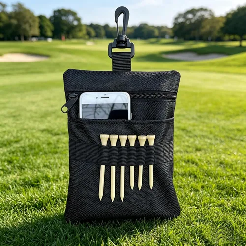 Vista 7 de Bolsa de tee de golf CORECISE, bolsa de bolas de golf con cierre, bolsa de accesorios para hombres