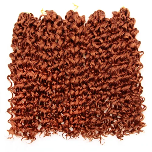 Vista 2 de GoGo Curl Crochet Hair 18 pulgadas onda de agua pelo sintético bohemio ganchillo trenzado jengibre onda profunda extensiones de cabello trenzado
