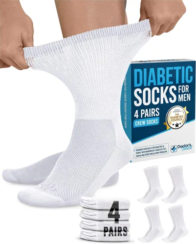 Vista 14 de Doctor's Select® Crew Diabetic Socks for Men - 4 Pairs Negro