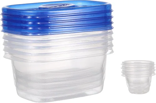 Vista 3 de Glad GladWare To Go - Recipientes de almacenamiento de alimentos con tapas, rectángulo mediano sin BPA con vaso de aderezo integrado para ensaladas